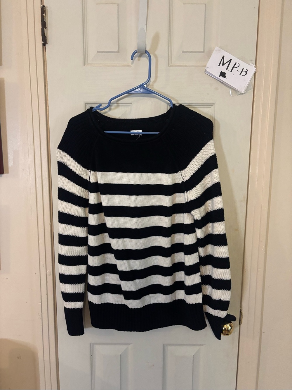 Aerie Striped navy and  White Women's Sweater